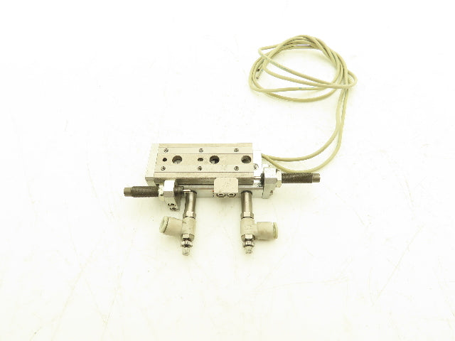 SMC MXQ8L-30B Pneumatic Air Slide Table Cylinder w/Shocks 8mm Bore 30mm Stroke