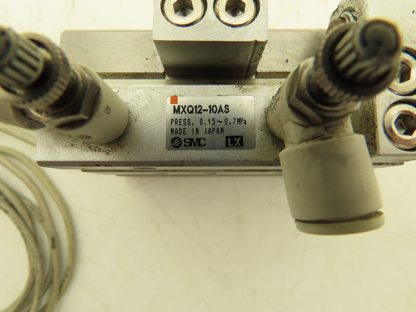 SMC MXQ12-10AS Pneumatic Air Slide Table Cylinder w/Stop 12mm Bore 10mm Stroke