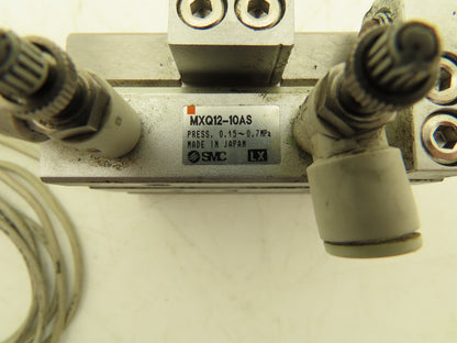 SMC MXQ12-10AS Pneumatic Air Slide Table Cylinder w/Stop 12mm Bore 10mm Stroke