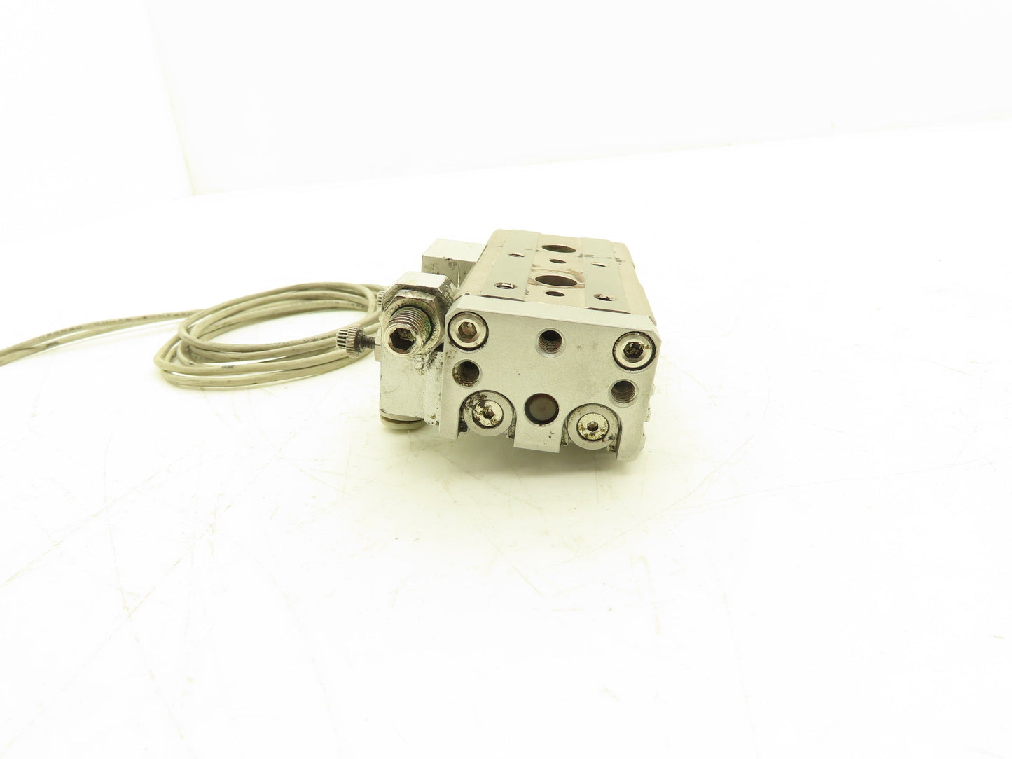 SMC MXQ12-10AS Pneumatic Air Slide Table Cylinder w/Stop 12mm Bore 10mm Stroke