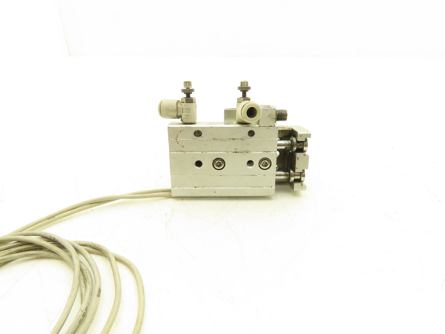 SMC MXQ12-10AS Pneumatic Air Slide Table Cylinder w/Stop 12mm Bore 10mm Stroke