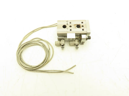 SMC MXQ12-10AS Pneumatic Air Slide Table Cylinder w/Stop 12mm Bore 10mm Stroke