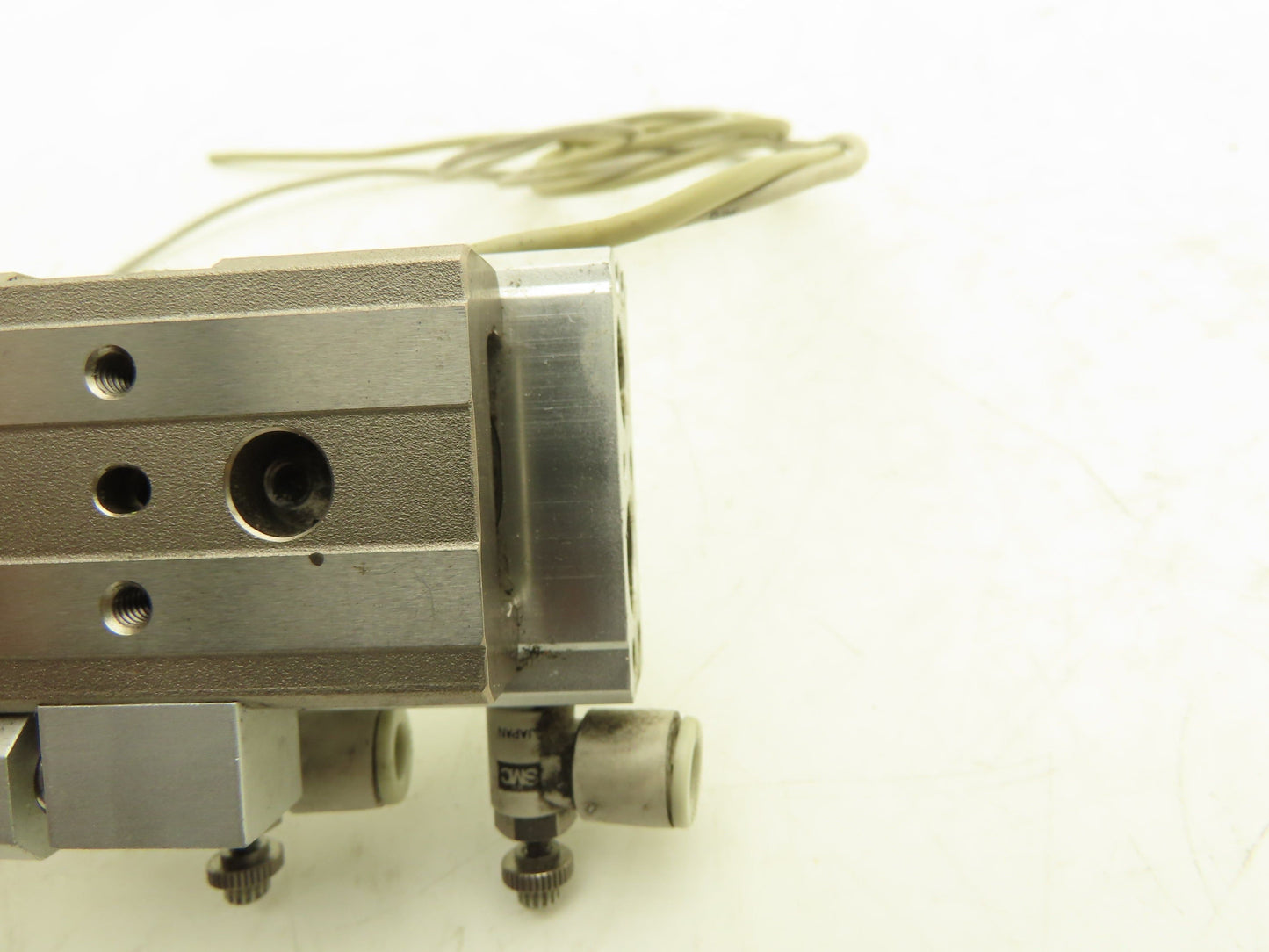 SMC MXQ12L-10AS Pneumatic Air Slide Table Cylinder w/Stop 12mm Bore 10mm Stroke