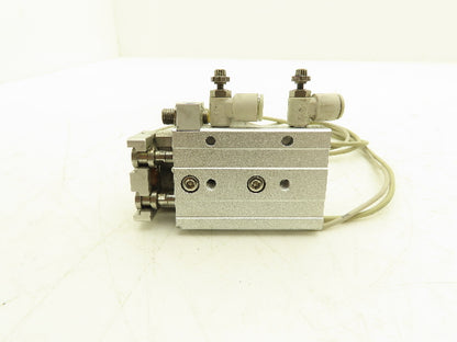 SMC MXQ12L-10AS Pneumatic Air Slide Table Cylinder w/Stop 12mm Bore 10mm Stroke