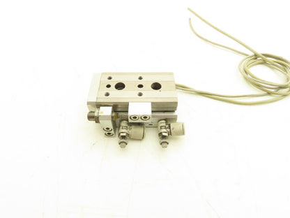 SMC MXQ12L-10AS Pneumatic Air Slide Table Cylinder w/Stop 12mm Bore 10mm Stroke