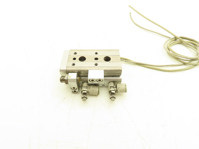 SMC MXQ12L-10AS Pneumatic Air Slide Table Cylinder w/Stop 12mm Bore 10mm Stroke