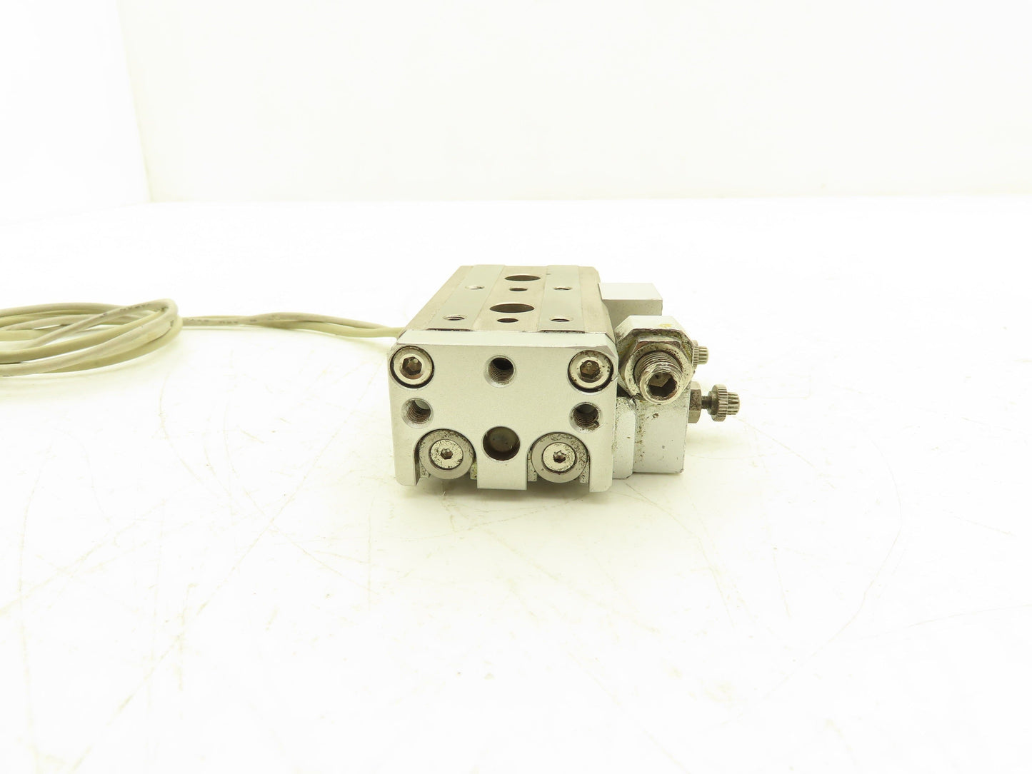 SMC MXQ12L-10AS Pneumatic Air Slide Table Cylinder w/Stop 12mm Bore 10mm Stroke