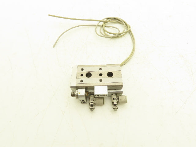 SMC MXQ12L-10AS Pneumatic Air Slide Table Cylinder w/Stop 12mm Bore 10mm Stroke