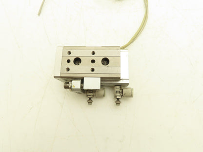 SMC MXQ12L-10AS Pneumatic Air Slide Table Cylinder w/Stop 12mm Bore 10mm Stroke