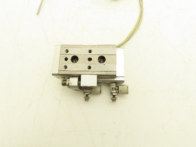 SMC MXQ12L-10AS Pneumatic Air Slide Table Cylinder w/Stop 12mm Bore 10mm Stroke