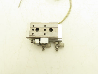 SMC MXQ12L-10AS Pneumatic Air Slide Table Cylinder w/Stop 12mm Bore 10mm Stroke