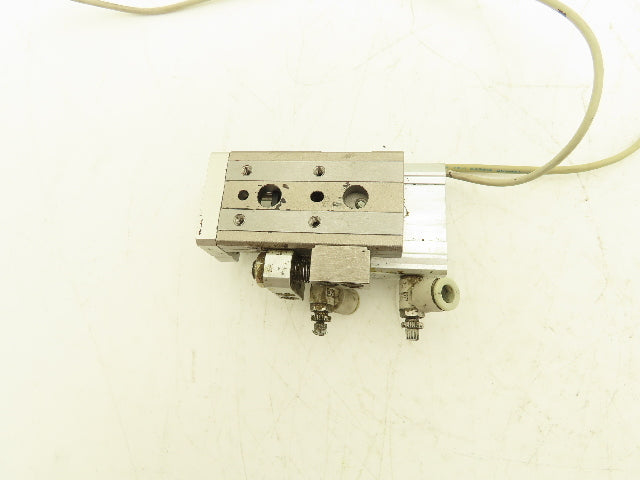 SMC MXQ12L-20CS Pneumatic Air Slide Table Cylinder w/Stop 12mm Bore 20mm Stroke