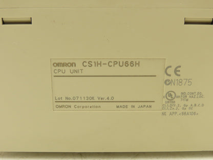 Omron CS1H-CPU66H Programmable Controller CPU Unit Version 4.0