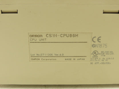Omron CS1H-CPU66H Programmable Controller CPU Unit Version 4.0