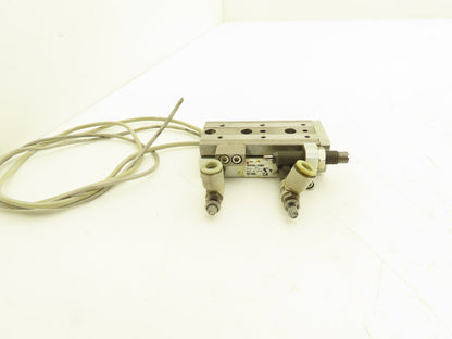 SMC MXQ8-30BS Pneumatic Air Slide Table Cylinder w/Shock 8mm Bore 30mm Stroke