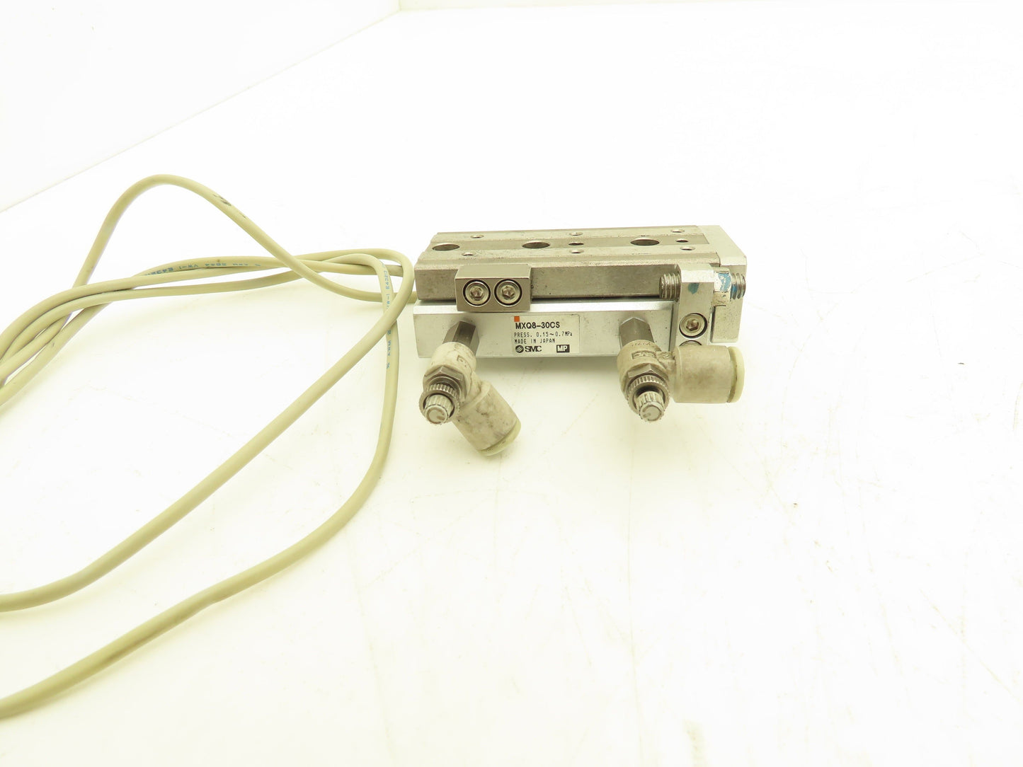 SMC MXQ8-30CS Pneumatic Air Slide Table Cylinder w/Shock 8mm Bore 30mm Stroke