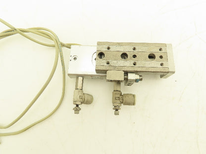 SMC MXQ8-30CS Pneumatic Air Slide Table Cylinder w/Shock 8mm Bore 30mm Stroke