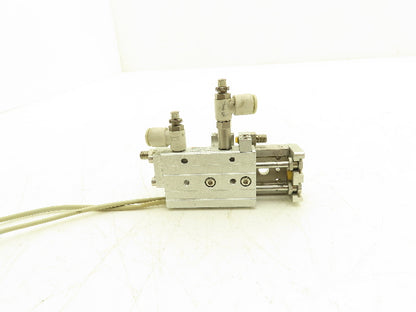 SMC MXQ8-20A Pneumatic Air Slide Table Cylinder w/Stops 8mm Bore 20mm Stroke