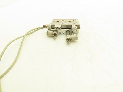 SMC MXQ8-20A Pneumatic Air Slide Table Cylinder w/Stops 8mm Bore 20mm Stroke