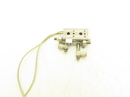 SMC MXQ8-20A Pneumatic Air Slide Table Cylinder w/Stops 8mm Bore 20mm Stroke