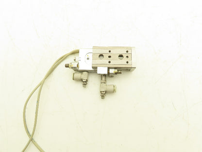 SMC MXQ8-20A Pneumatic Air Slide Table Cylinder w/Stops 8mm Bore 20mm Stroke