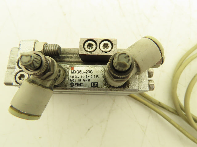 SMC MXQ8L-20C Pneumatic Air Slide Table Cylinder w/Stops 8mm Bore 20mm Stroke