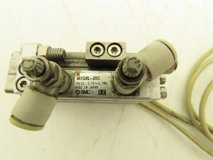 SMC MXQ8L-20C Pneumatic Air Slide Table Cylinder w/Stops 8mm Bore 20mm Stroke