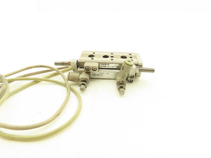 SMC MXQ6-30C-X11 Pneumatic Air Slide Table Cylinder w/Stops 6mm Bore 30mm Stroke