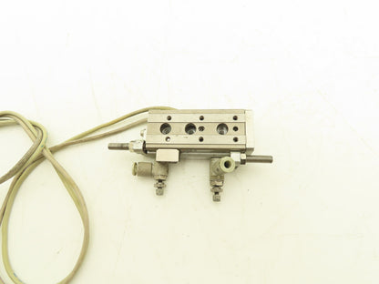 SMC MXQ6-30C-X11 Pneumatic Air Slide Table Cylinder w/Stops 6mm Bore 30mm Stroke