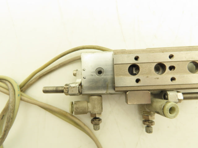 SMC MXQ6-30C-X11 Pneumatic Air Slide Table Cylinder w/Stops 6mm Bore 30mm Stroke