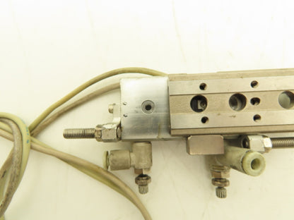 SMC MXQ6-30C-X11 Pneumatic Air Slide Table Cylinder w/Stops 6mm Bore 30mm Stroke