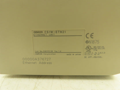 Omron CS1W-ETN21 Ver 1.4 Sysmac 100Base-TX Ethernet Unit