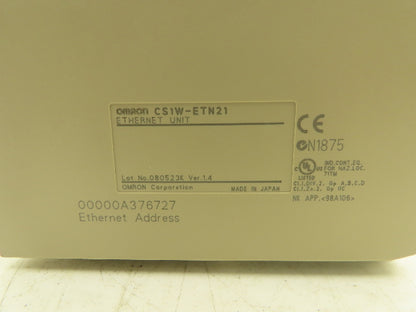 Omron CS1W-ETN21 Ver 1.4 Sysmac 100Base-TX Ethernet Unit
