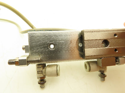 SMC MXQ6-50C Pneumatic Air Slide Table Cylinder w/Stops 6mm Bore 50mm Stroke