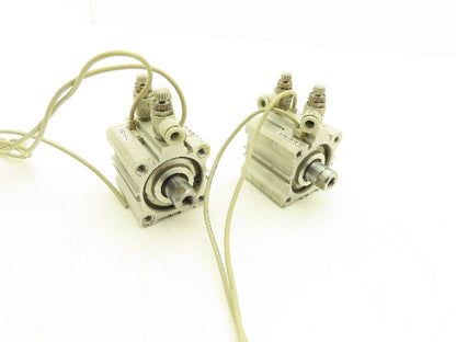 SMC CDQ2A40-10D Pneumatic Compact Air Cylinder 40mm Bore 10mm Stroke Lot of 2