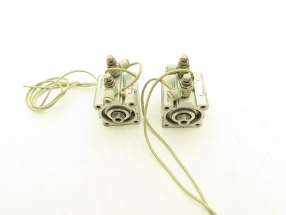 SMC CDQ2A40-10D Pneumatic Compact Air Cylinder 40mm Bore 10mm Stroke Lot of 2