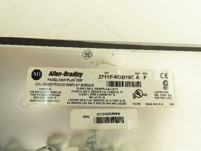 Allen Bradley PanelView Plus 1000 2711P-B10C4D1 Assembled Terminal