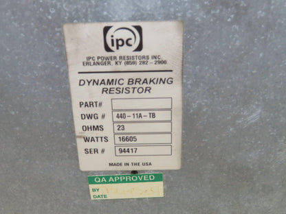 IPC 440-11A-TB Power Brake Resistor Covered 16.6kW 23 Ohms