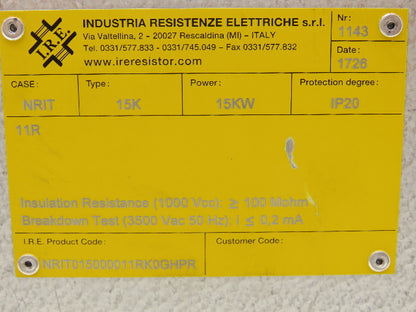 IRE NRIT015000011RK0GHPR NRIT Power Brake Resistor Covered 15kW 11 Ohms
