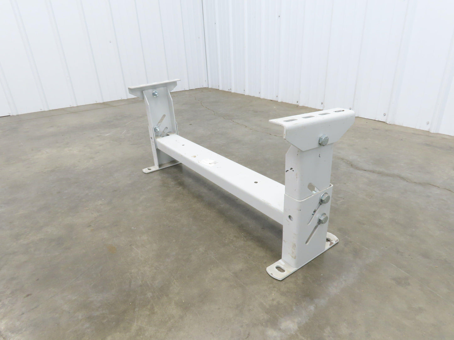 Hytrol HS-3 Conveyor Leg Floor Support 31"W Heavy Duty White 10-5/8-13-5/8"H