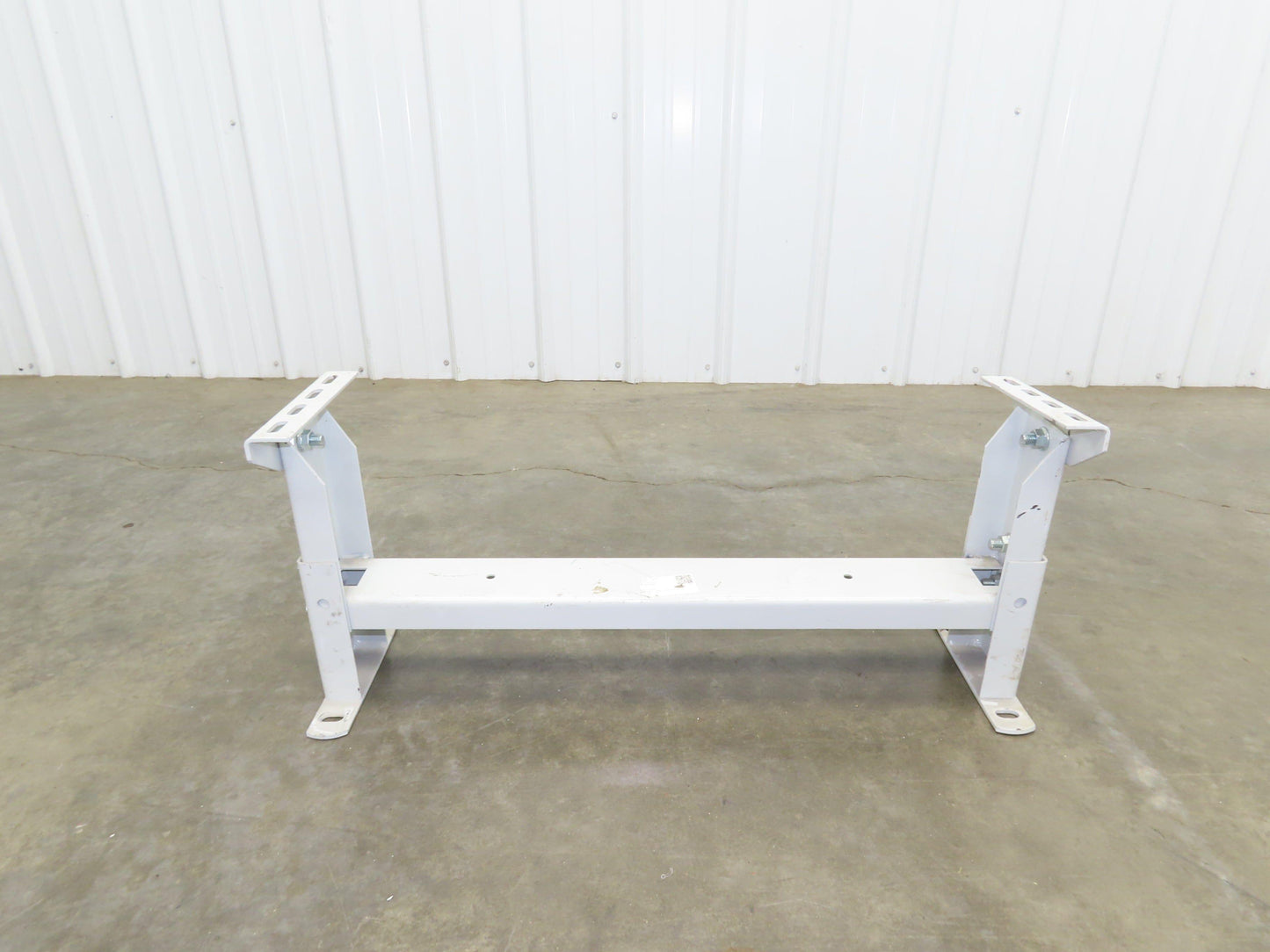 Hytrol HS-3 Conveyor Leg Floor Support 31"W Heavy Duty White 10-5/8-13-5/8"H