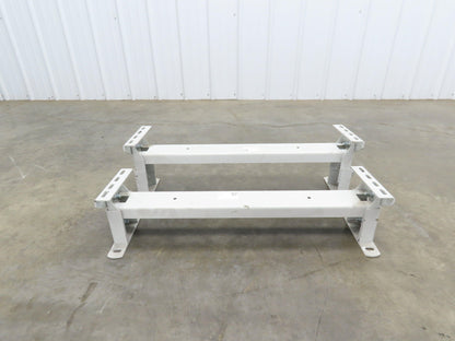 Hytrol HS-2 Conveyor Leg Floor Support 31"W Heavy Duty 7-5/8-10-5/8"H  Lot of 2