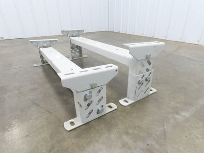 Hytrol HS-2 Conveyor Leg Floor Support 31"W Heavy Duty 7-5/8-10-5/8"H  Lot of 2