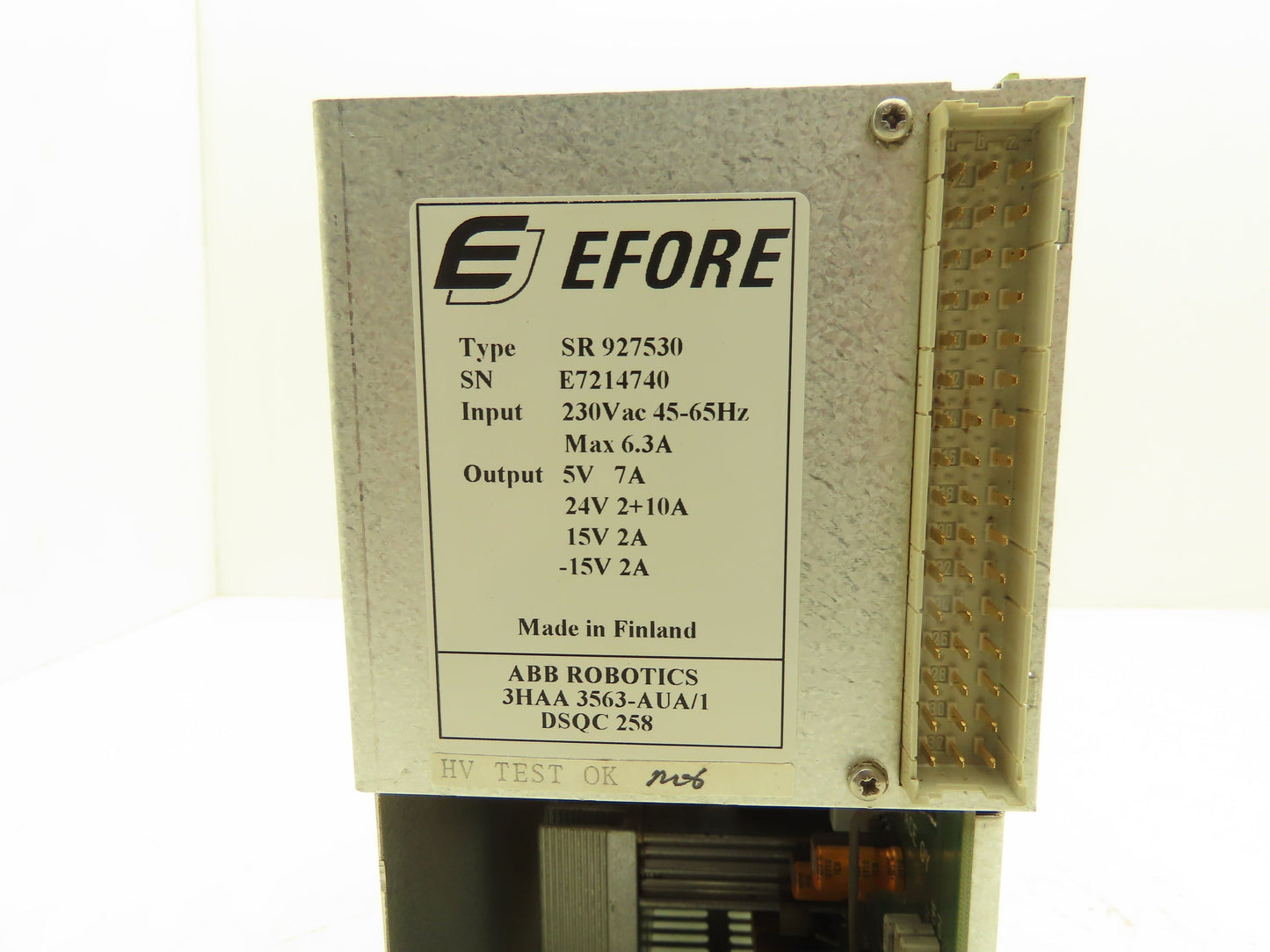 ABB Robotics Efore SR 927530 Power Supply 230VAC 6.3A In 5V 24V 15V -15V DC Out