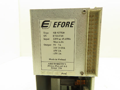 ABB Robotics Efore SR 927530 Power Supply 230VAC 6.3A In 5V 24V 15V -15V DC Out