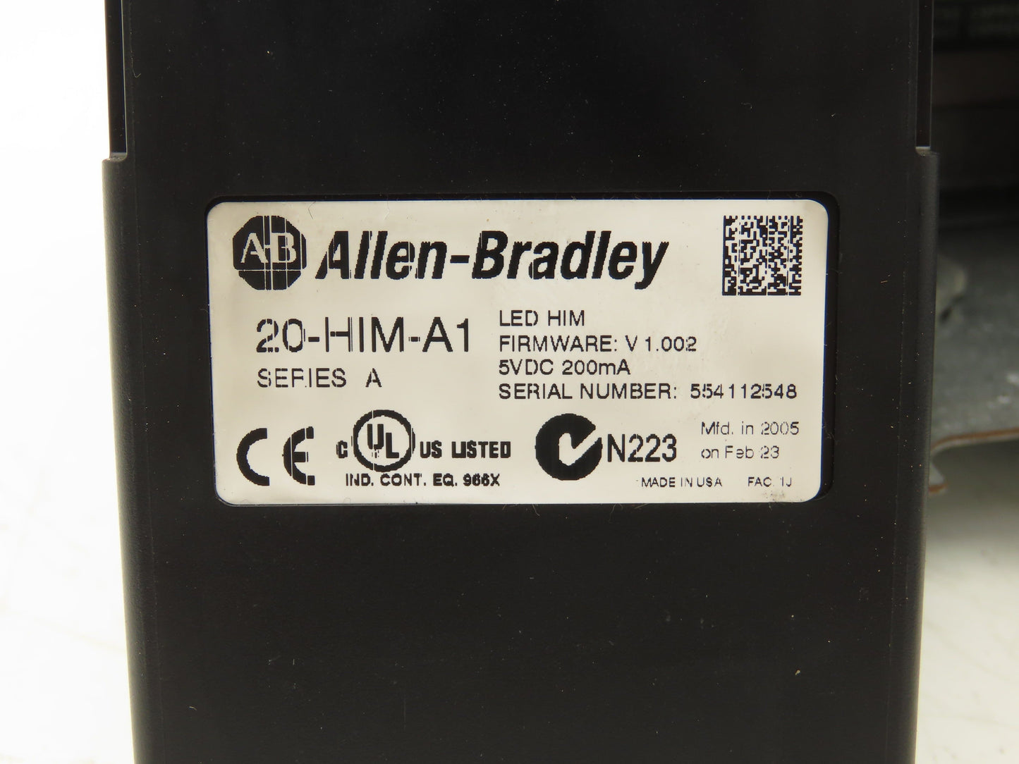 Allen Bradley 20AD022A1AYNANNN PowerFlex 70 VFD 15HP 480V 400Hz 3PH 22A