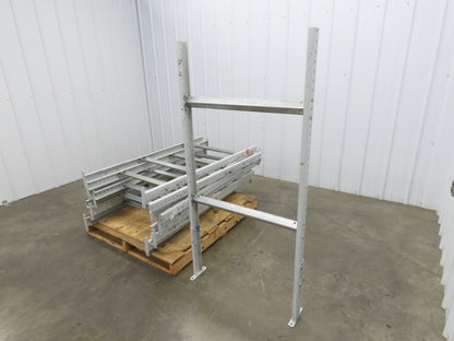 30"W Conveyor Leg Floor Support 54-5/8"-62-5/8"H  Lot of 10  White