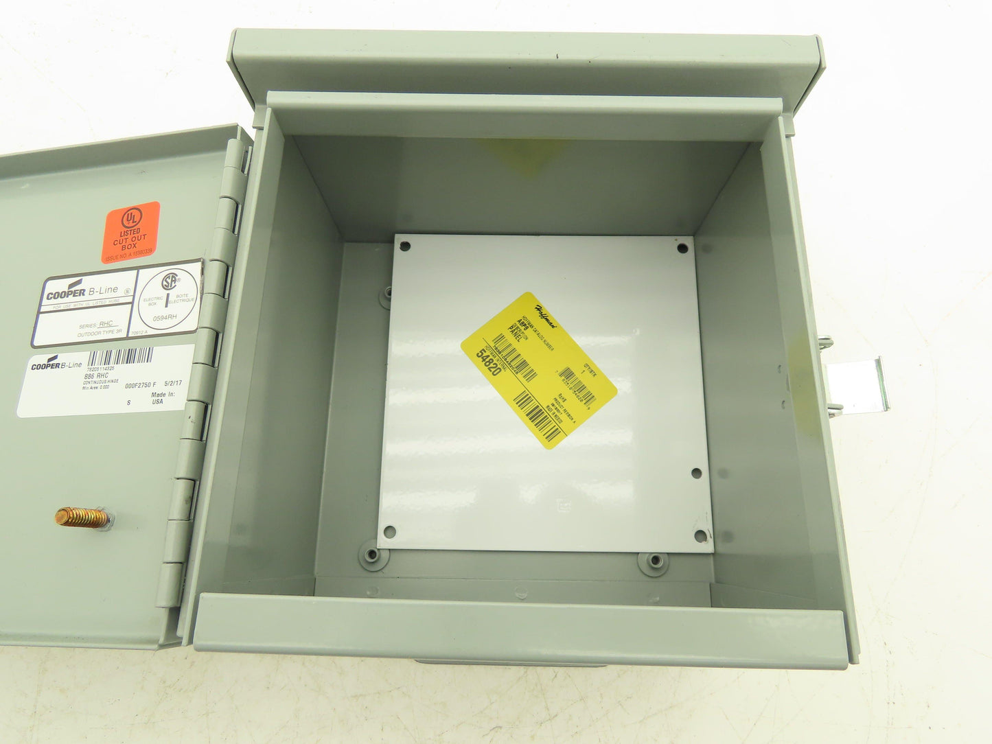 Cooper 886 RHC B-Line Electrical Enclosure 8x8x6" NEMA Type 3R Lot of 2