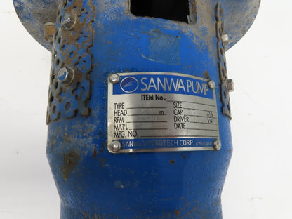 Sanwa VM 25 Stainless Centrifugal Pump 1" Flanged 2Hp 460V 13 GPM Ext Shaft