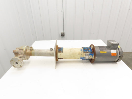 Sanwa VM-2542 Stainless Centrifugal Pump 1" Flanged 2Hp 460V 13 GPM Ext Shaft